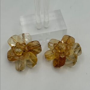 Western Germany Vintage Flower Clip-On Earrings